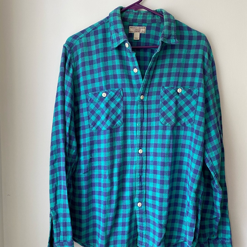 Wallace & Barnes Mens Long Sleevel Flannel Button Up